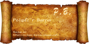 Polgár Barna névjegykártya